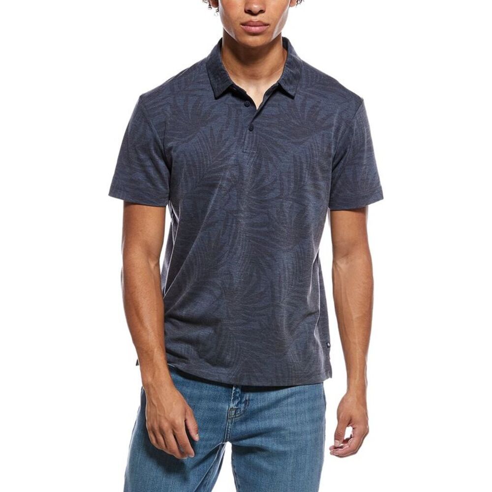 Vintage Summer Mens  Performance Tonal Pique Polo Shirt, Navy
